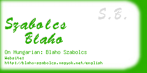 szabolcs blaho business card